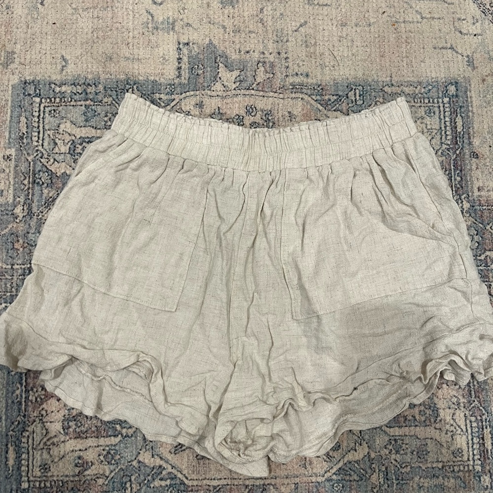 Allie Rose Ruffle Linen Shorts